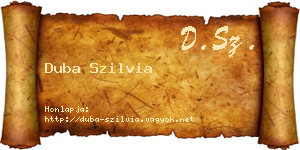 Duba Szilvia névjegykártya