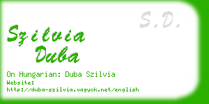 szilvia duba business card